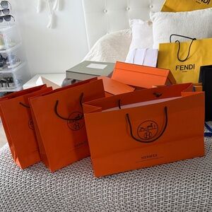 Hermès Orange Shopping Bags